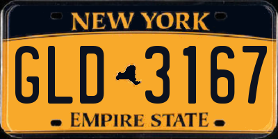 NY license plate GLD3167