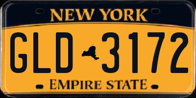 NY license plate GLD3172