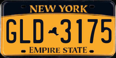 NY license plate GLD3175