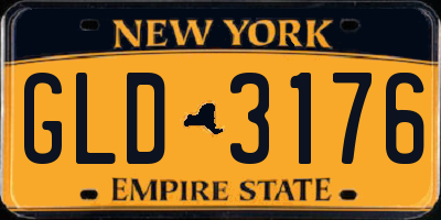 NY license plate GLD3176