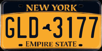 NY license plate GLD3177