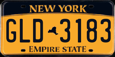 NY license plate GLD3183