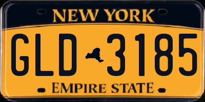 NY license plate GLD3185