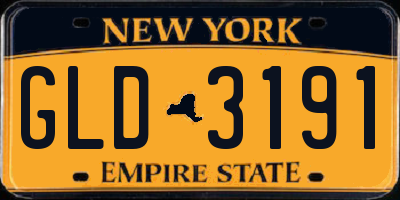 NY license plate GLD3191