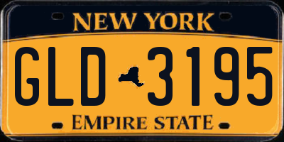 NY license plate GLD3195