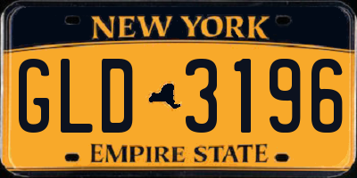 NY license plate GLD3196