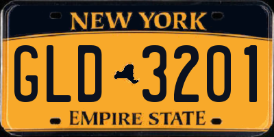 NY license plate GLD3201