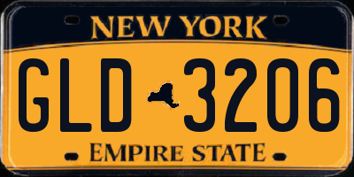 NY license plate GLD3206