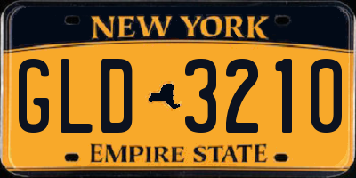 NY license plate GLD3210