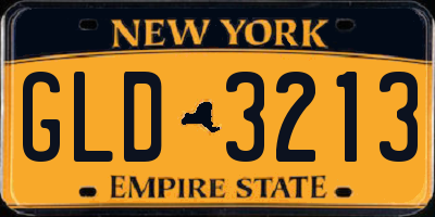 NY license plate GLD3213
