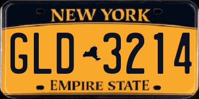 NY license plate GLD3214