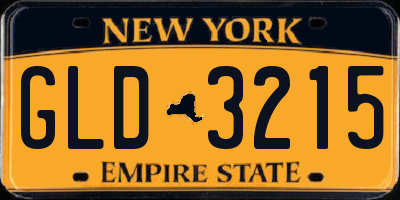 NY license plate GLD3215