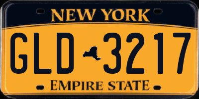 NY license plate GLD3217