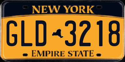 NY license plate GLD3218