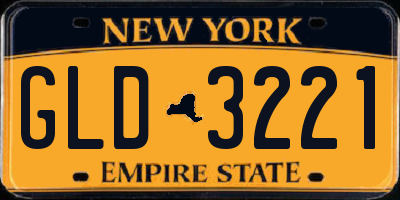 NY license plate GLD3221