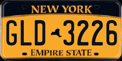 NY license plate GLD3226