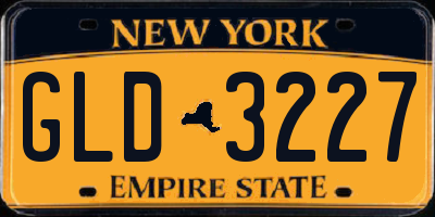 NY license plate GLD3227
