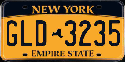 NY license plate GLD3235