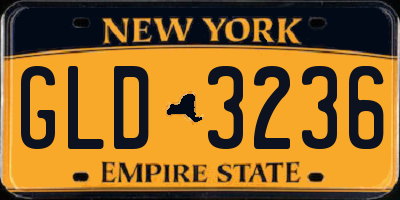 NY license plate GLD3236