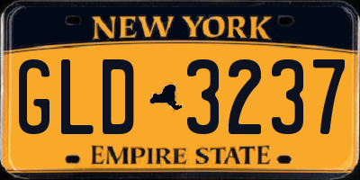 NY license plate GLD3237