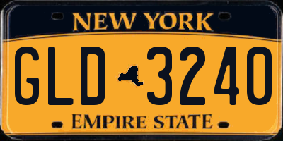 NY license plate GLD3240