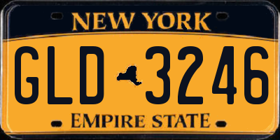 NY license plate GLD3246