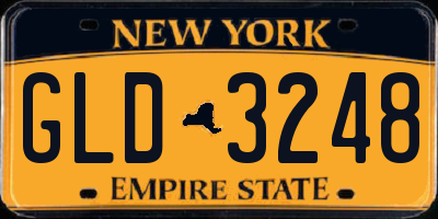 NY license plate GLD3248