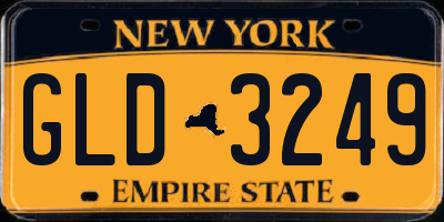 NY license plate GLD3249