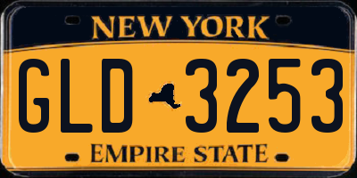 NY license plate GLD3253