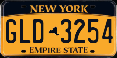 NY license plate GLD3254