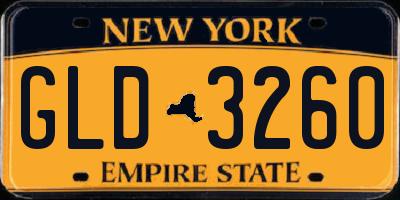 NY license plate GLD3260