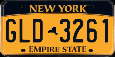NY license plate GLD3261