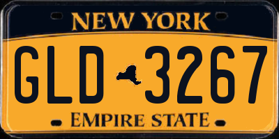 NY license plate GLD3267
