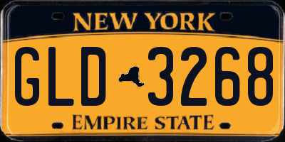 NY license plate GLD3268