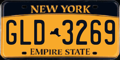 NY license plate GLD3269