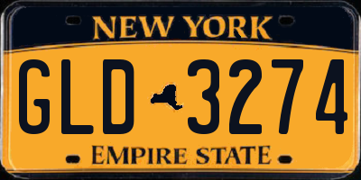 NY license plate GLD3274
