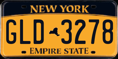NY license plate GLD3278