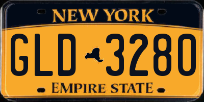 NY license plate GLD3280