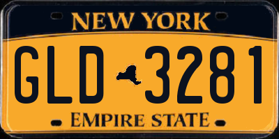 NY license plate GLD3281