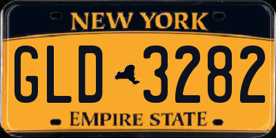 NY license plate GLD3282