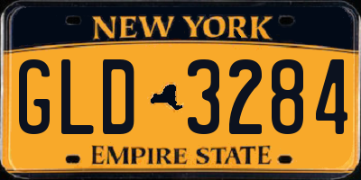 NY license plate GLD3284