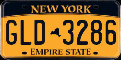 NY license plate GLD3286