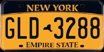 NY license plate GLD3288