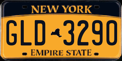 NY license plate GLD3290