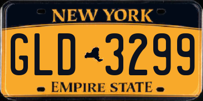 NY license plate GLD3299