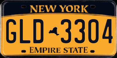 NY license plate GLD3304