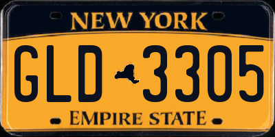 NY license plate GLD3305
