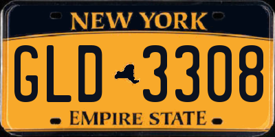 NY license plate GLD3308