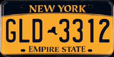 NY license plate GLD3312