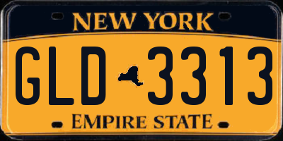 NY license plate GLD3313
